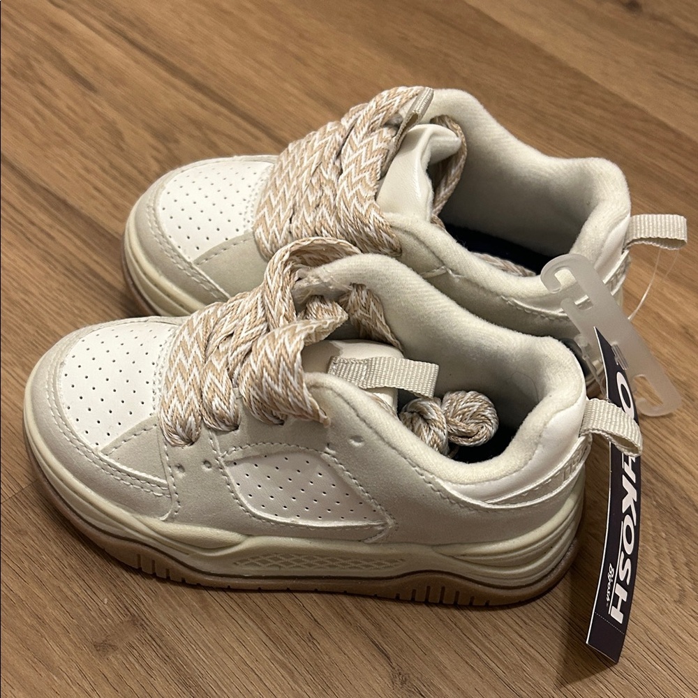 OshKosh B'gosh Kids Cream and Tan Sneakers